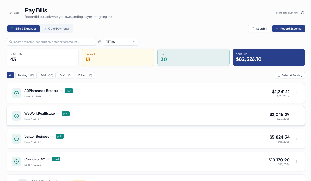 Pay a bill — overview
