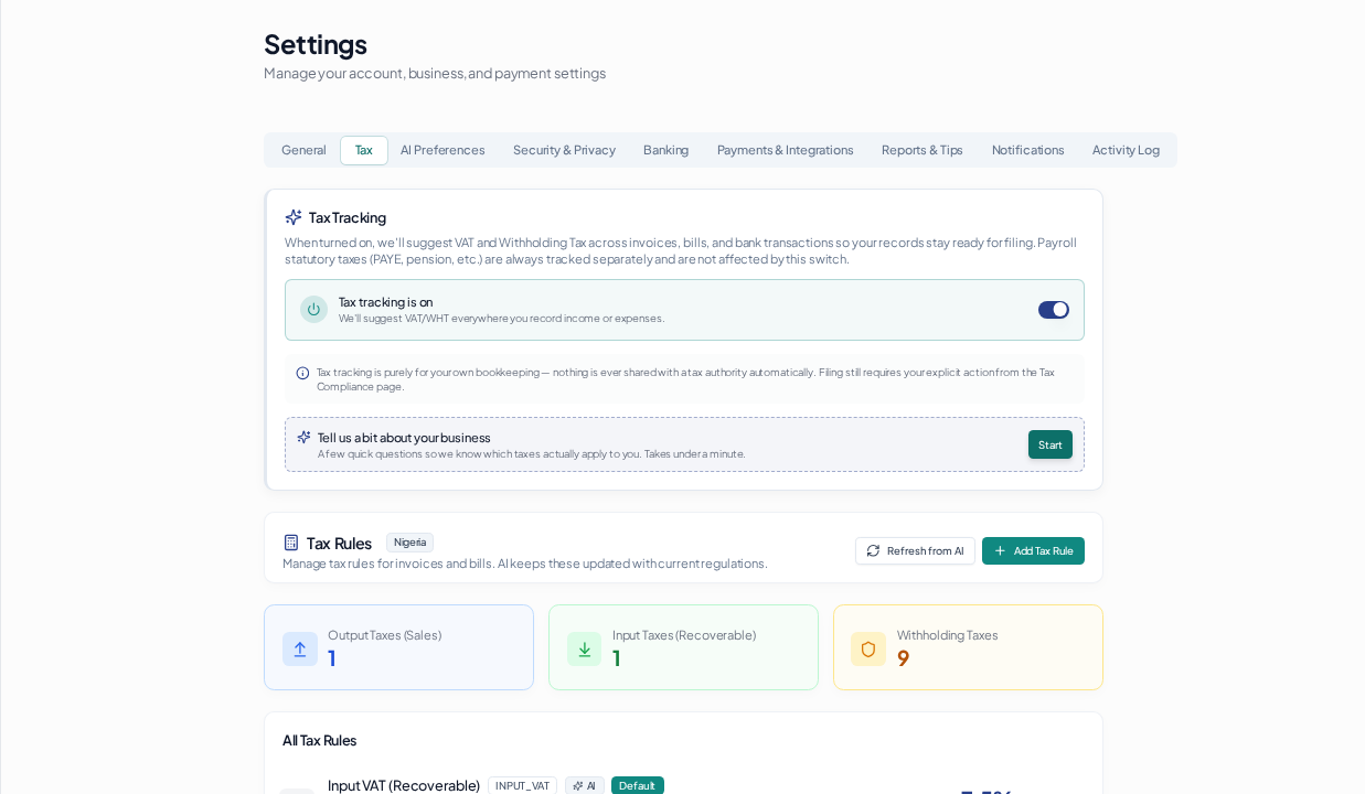 Tax Packs — overview