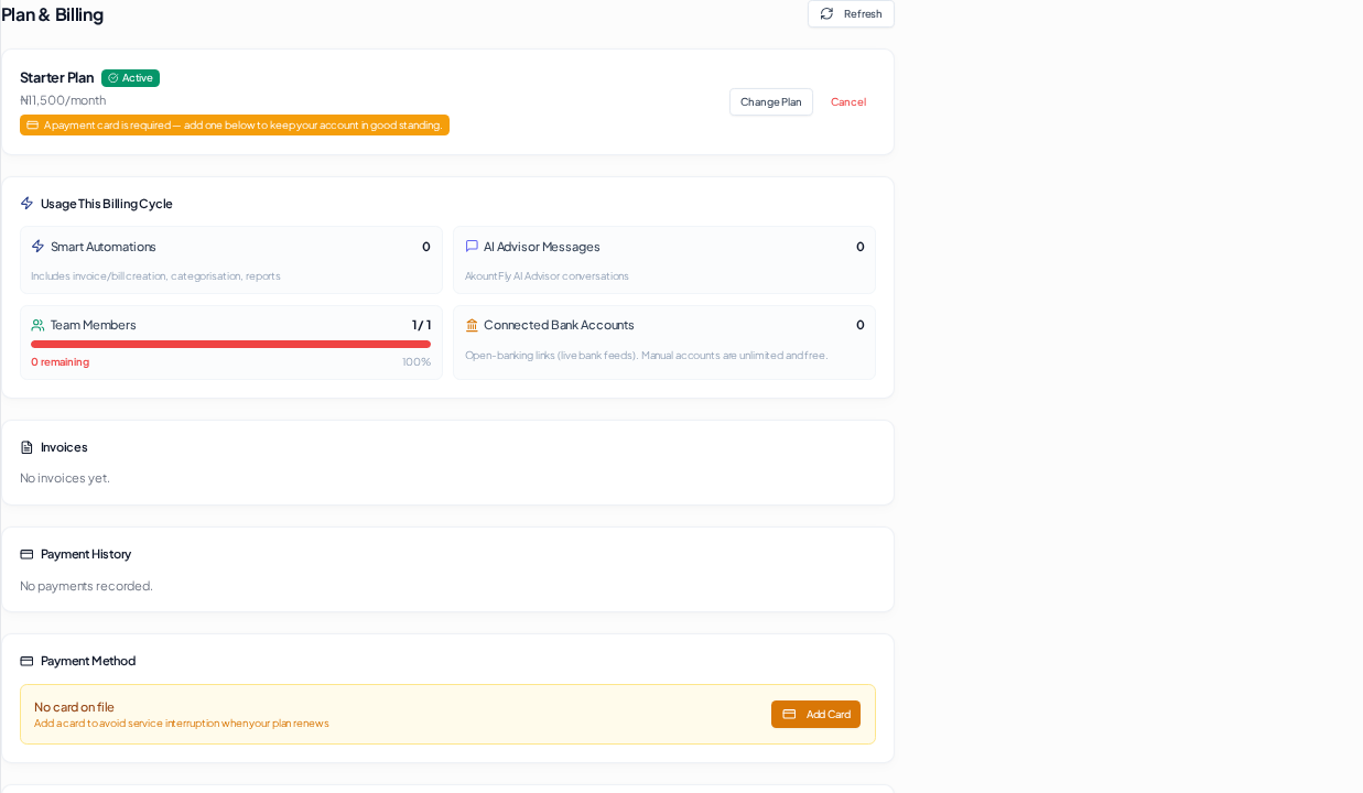 Update Payment Card: overview
