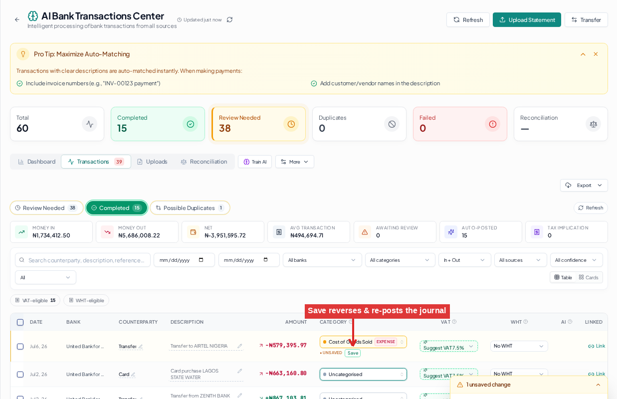 Change a category before or after approval. Save to re-post